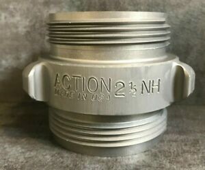 Aluminum Fire Hose Adapter, 2.5&#034; M.NST(NH) x 2.5&#034; M.NST(NH) Rocker Lug