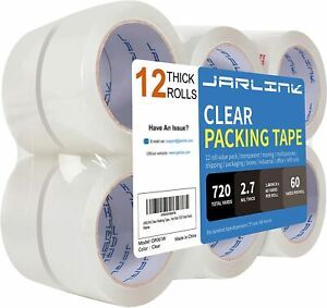Clear Packing Tape (12 Rolls), Heavy Duty Shipping Packaging QUALITY Tape I NEW