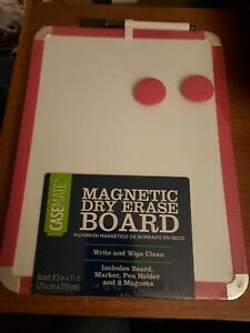 Casemate Magnetic Dry Erase Board, 8-1/2x11&#034; size, Whiteboard with Red Trim