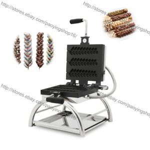 Commercial Nonstick Electric Wheat Stalk Lolly Waffle Iron Maker Machine Baker