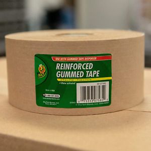Duck Fiberglass Reinforced Gummed Kraft Paper Tape, Water Activated, 2.75 Inches