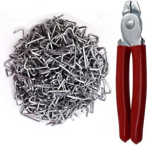DAYSLIVES Hog Ring Pliers Straight  500 Galvanized Hog Rings, Professional Upho