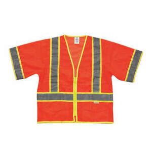KISHIGO 1243-3X High Visibility Vest,Class 3,3XL,Orange