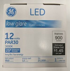 GE 84379 LED PAR30 12W Dimmable Warm White Flood Light Bulb 3000K - 1 Pack &#034;New&#034;
