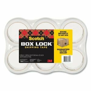 Scotch Box Lock Shipping Tape, 3&#034; Core, 1.88&#034; x 54.6 yds, 6/Pack (MMM39506)