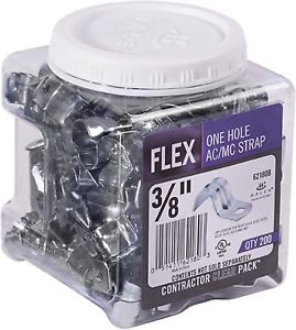 Halex, 3/8 in. Flexible Metal Conduit (FMC) 1-Hole Straps , 62180B, 200 per pack