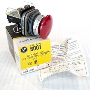 Allen-Bradley 800T-D6D2 Red Mushroom Button Switch