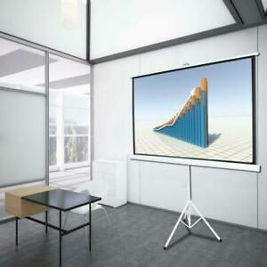 84 Inch 16:9 HD Projector Screen Tripod Stand Matte Pull Up Projection Screens