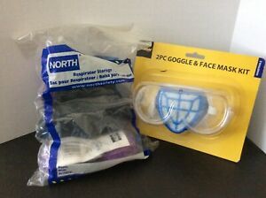 Silicone Half Mask Reusable Respirator &amp; 2 Piece Goggle / Face Mask Set