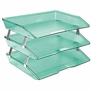 Acrimet Facility 3 Tier Letter Tray Side Load Plastic Desktop File Organizer (Cl