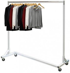 SimpleHouseware Industrial Grade Z-Base Garment Rack, 400lb Load with Silver