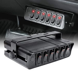 6-Gang 12V Rocker Switch Box [40 Amp Max.] [12 AWG Wires][12 Volt DC] SPST Panel