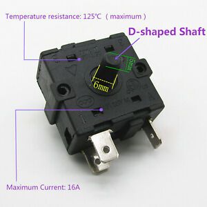 3Pin 16A 250V Rotary Switch AC Replacement for Electric Heater Radiator Repair