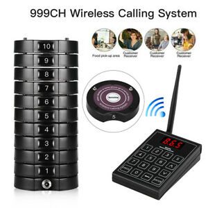 Wireless Queuing Paging System +10 Coaster Pagers SU-668S Table Restaurant