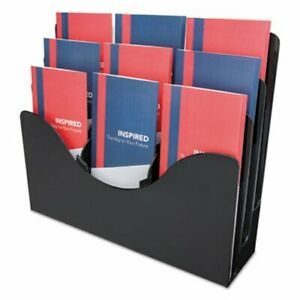 Deflect-o Three-Tier Document Organizer w/Dividers, Black (DEF47634)