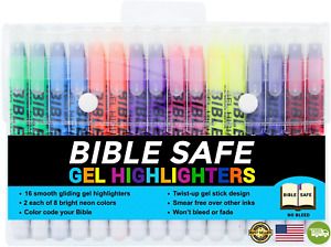 U.S. Office Supply Bible Safe Gel Highlighters, Pack of 16 - 2 Sets of 8 Bright