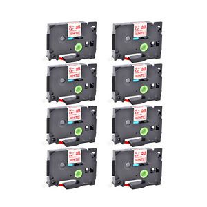 8PK Compatible with Brother PT-H110 TZe232 TZ232 Red on White Tape Label 0.47&#034;