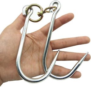 TIHOOD 2PCS Swiveling Meat Hook, Heavy Duty Stainless Steel Processing Butcher H