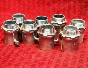 CONDUIT COUPLING WITH SET SCREW, 3/4&#034;, LENGTH 1-17/32&#034;, STEEL, *LOT OF 8*