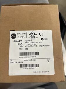 Allen-Bradley 22A-D2P3N104  PowerFlex 4- 0.75 kW 1 HP AC Drive US Stock New