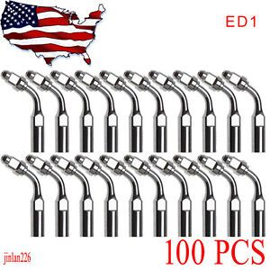 100 PCS Dental Ultrasonic Piezo Scaler Endo Tips ED1 Fit EMS SKYSEA SANDENT hf