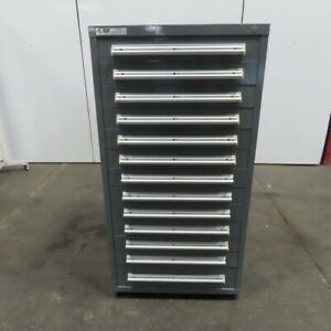 Stanley Vidmar 13-Drawer Industrial Parts Tool Storage Shop Cabinet 30&#034;x28&#034;x59&#034;