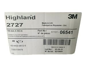 3M Highland 06541, 18MM X 55M, Type 2727, Masking Tape. 10box’s Of 48 Rolls. 480