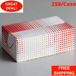 250 Case 7 x 4 1/4 x 2 3/4 In. Red Plaid Dot Take-Out Chicken Box with Fast Top