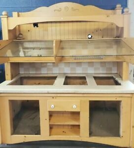 HUGE Retail Food Display Hutch Farm Country Market Buffet Bakery Real Wood