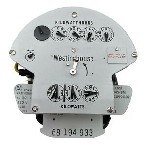 Westinghouse Kilowatt Hour Meter D4S-8M 120V Missing Glass