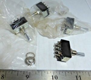 LOT OF MINI (MOM)ON/OFF/ON(MOM) 4PDT FLAT PADDLE TOGGLE SWITCHES A