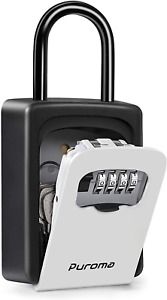 Puroma Key Lock Box Waterproof Combination Lockbox Portable Resettable Wall &amp; &amp;