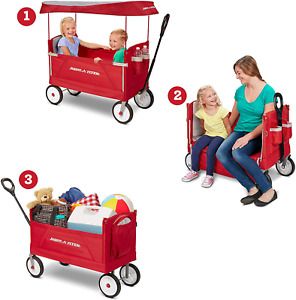 Collapsible Wagon for Kids &amp; Cargo, For kids, Red Folding Radio flyer 3-in-1