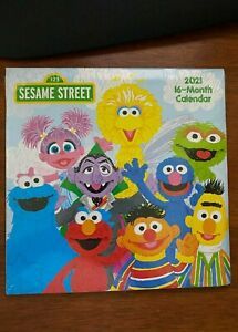 Vista Sesame Street 2021 16 Month Wall Calendar Elmo Cookie Monster Brand New