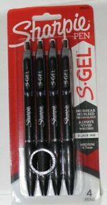 Sharpie S- Gel Lot of 2 Black Pens (8 pens total)