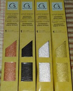 Lot 4 Crafter&#039;s Square Permanent GLITTER Vinyl Paper XMAS Gifts Circuit FREE S/H