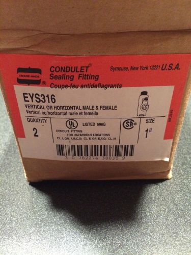 (2) NEW EYS316 COOPER CONDULET SEALING FITTING SIZE 1&#039;&#039; EYS-316
