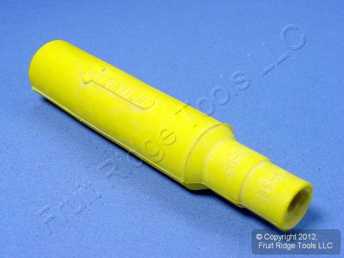 New leviton yellow cam-type plug insulating sleeve male ect 15 series 15sdm-48y for sale