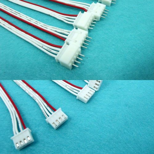 Free shipping 10 sets 2.54mm 4 pin Connector Plug with wire Male  Connector new