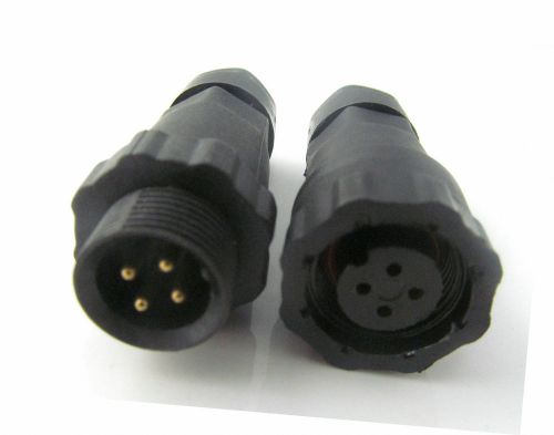 1set IP68 4Pin Waterproof Plug Male and Female Connector socket