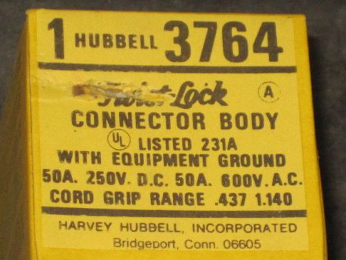 HUBBELL 3764 TWIST-LOCK CONNECTOR BODY 50A 600VAC STEEL