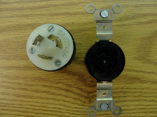 Hubbell  hbl4770 plug &amp; leviton 4760 receptacle both15a 277v twist lock used for sale
