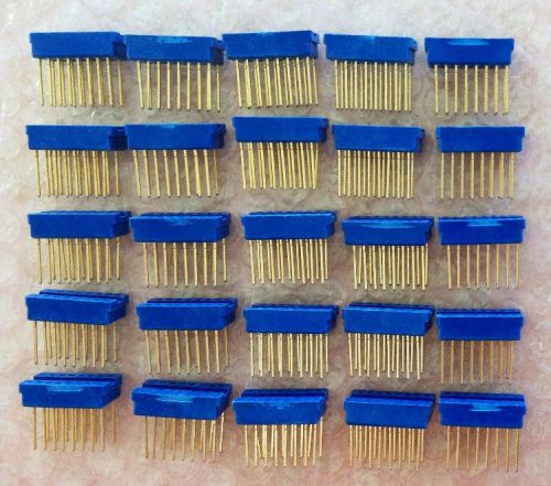 24 pieces New 16-Pin Cambion Wire Wrap DIP Sockets Gold Pins
