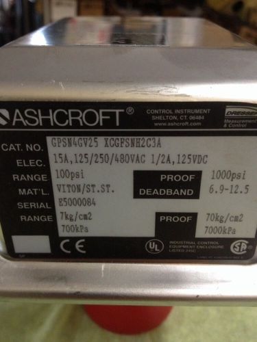 NEW - Ashcroft Pressure Switch GPSN4GV25