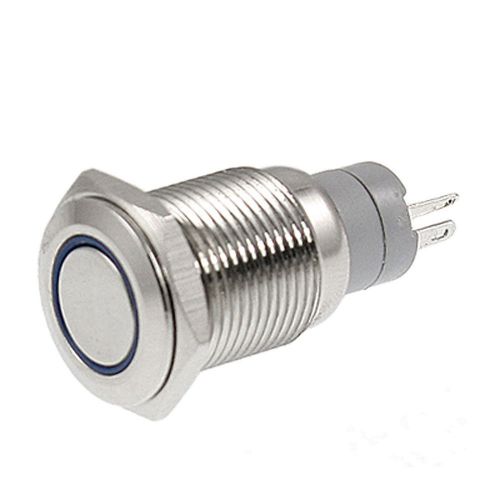 Angel Eye Blue Led 16mm 12V staInless Steel Round Momentary Push Button Switch
