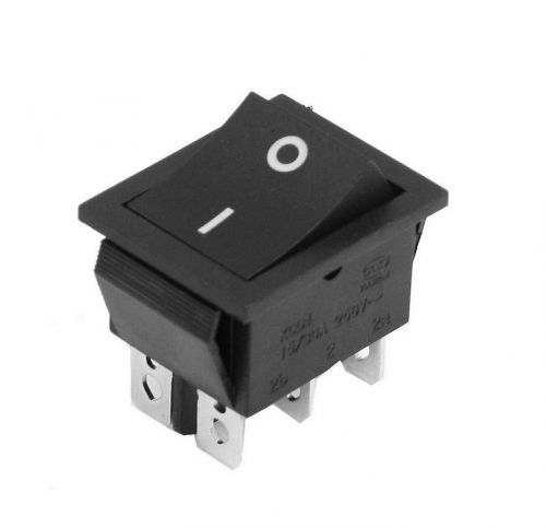 Kcd4 dpdt on-off 6 pin 15a/20a ac 250v rocker boat switch black for sale