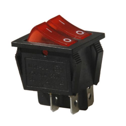 4x red rocker switch 15a 250vac/20a 125vac 4 pin 2 row 2 gang square cap 25*31mm for sale