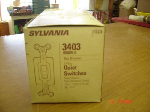 10 COUNT BOX OF SYLVANIA BROWN 3 WAY 15A 120/277V SWITCHES MPN 3403