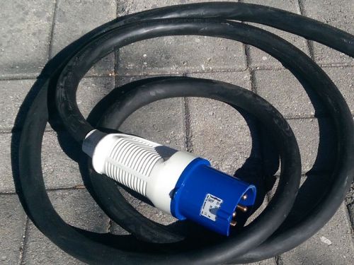 Qcordp6008~ 6/4 power cord whip 3phase type w w/male iec plug 63a 9h pin sleave for sale