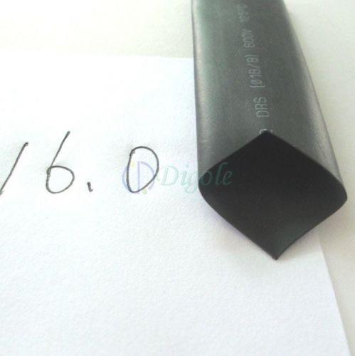 Heat shrink tubing tube diameter 16mm 5/8&#034; x 2m/6ft @black for sale
